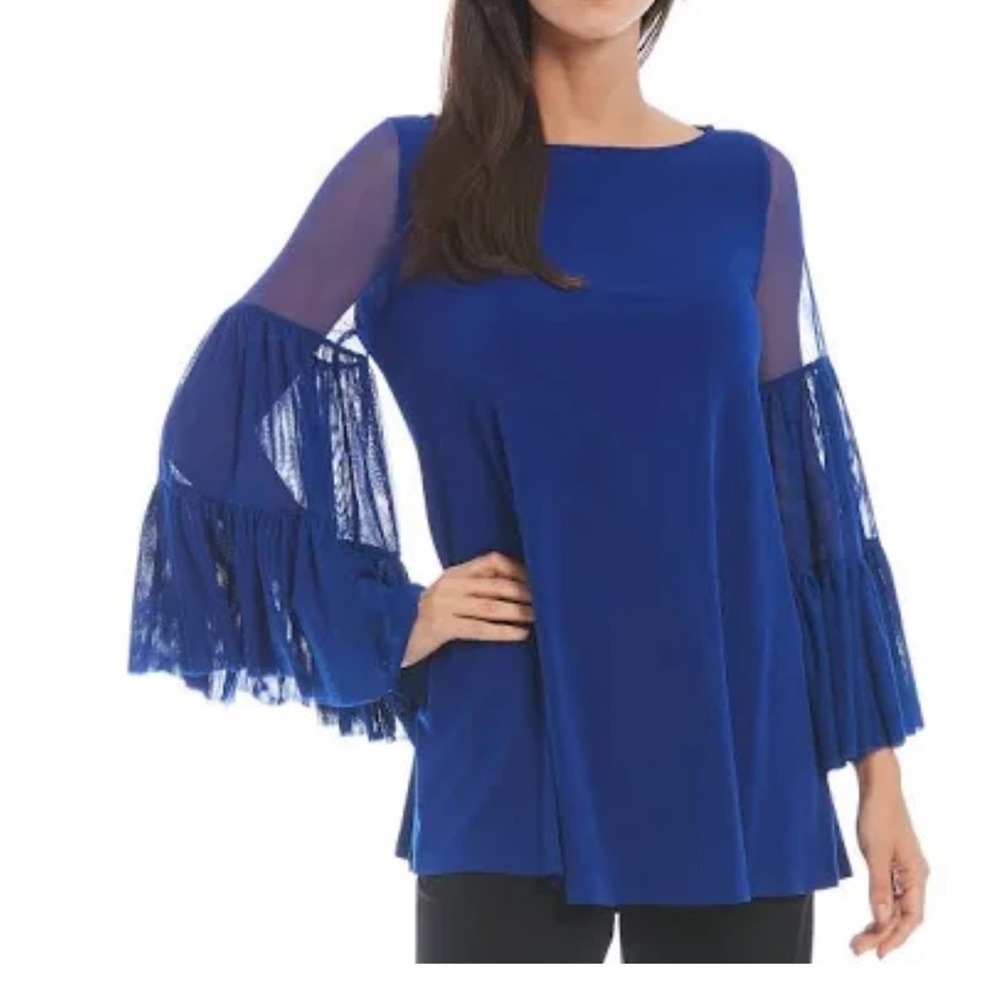 NWT IC BY CONNIE K COLLECTION Royal Blue Slinky Stretch Mesh Bell
#MA